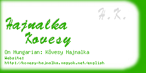 hajnalka kovesy business card