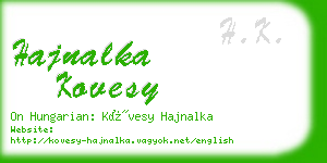 hajnalka kovesy business card